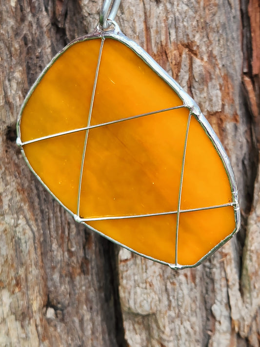 Orange and Black Stained Glass Beaver Tail