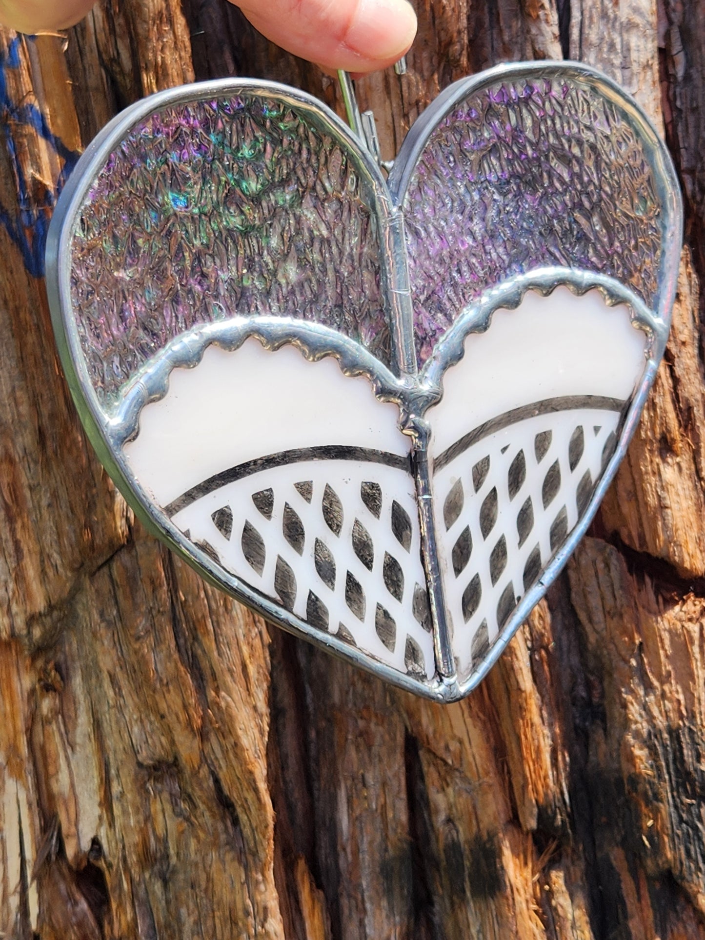 Iridescent Stained Glass Heart Shaped Booty