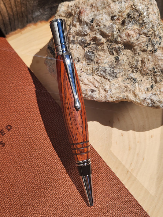 Cocobolo Wood Executive Twist Pen (Silver)