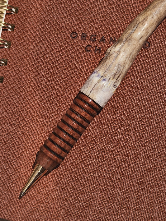 Bloodwood & Antler Streamline Twist Modified Wand Pen