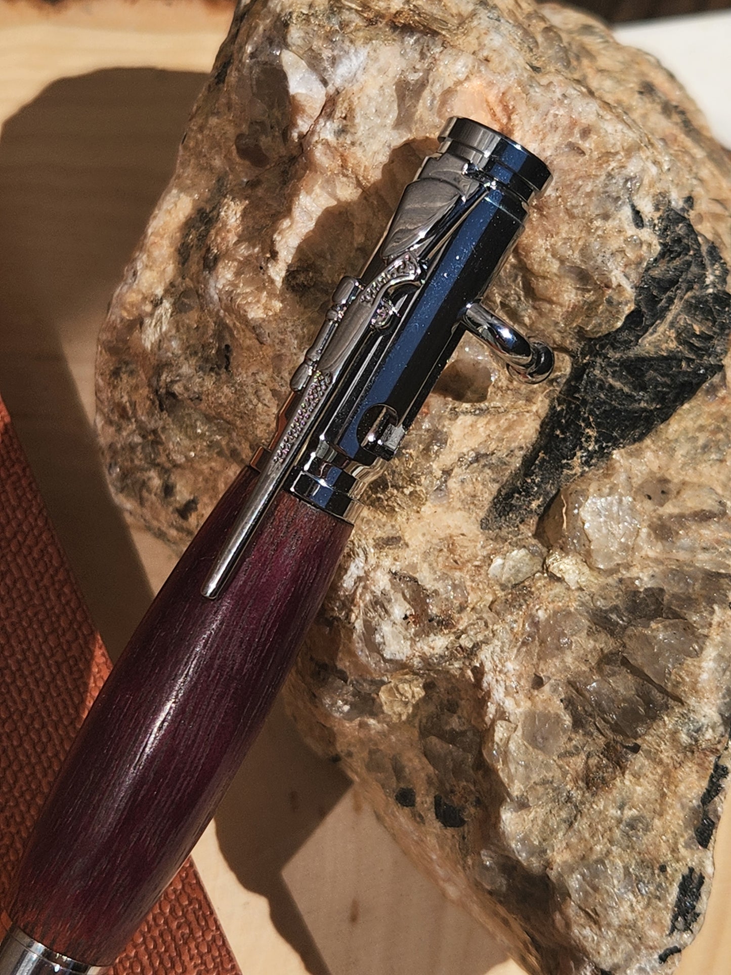 .30 Cal Bolt Action & Purple Heart Wood Pen