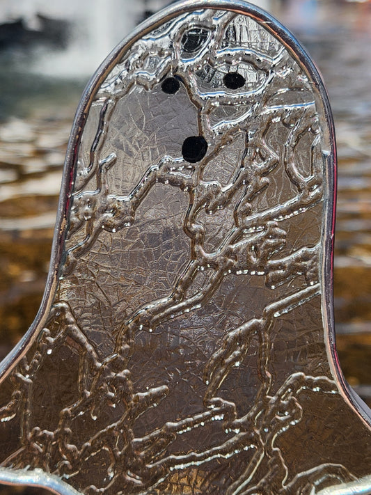 Clear Heavy Crackle Floating Ghost Stained Glass Plant Stake