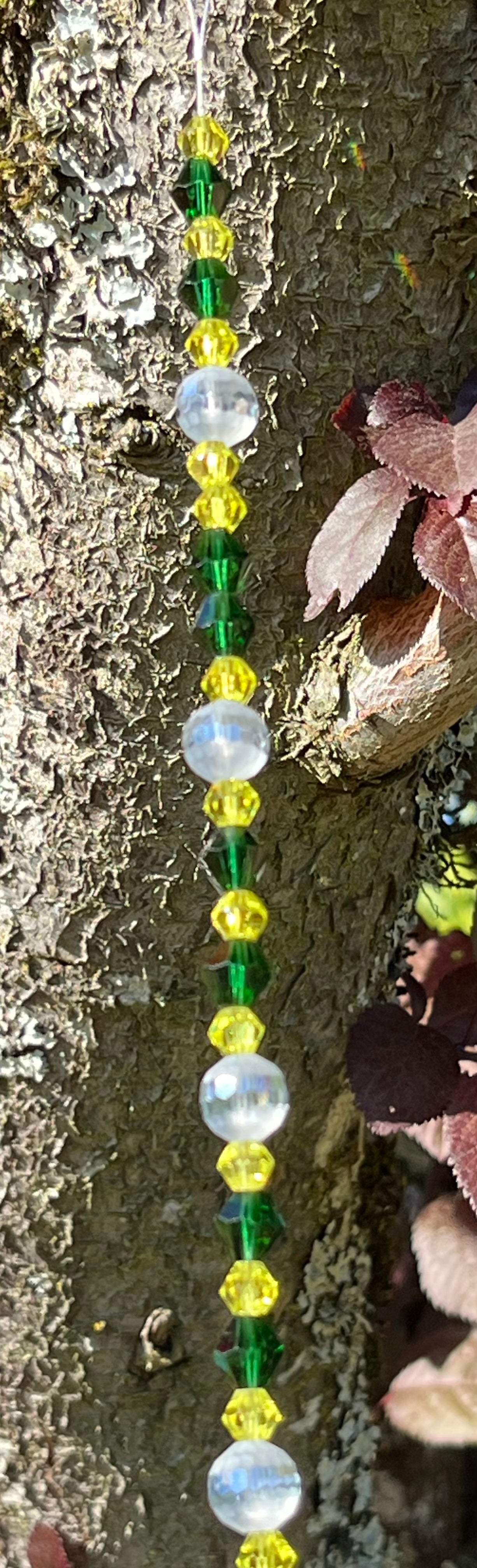 Yellow & Green Glass Beads and Cute Yellow Duck Suncatcher