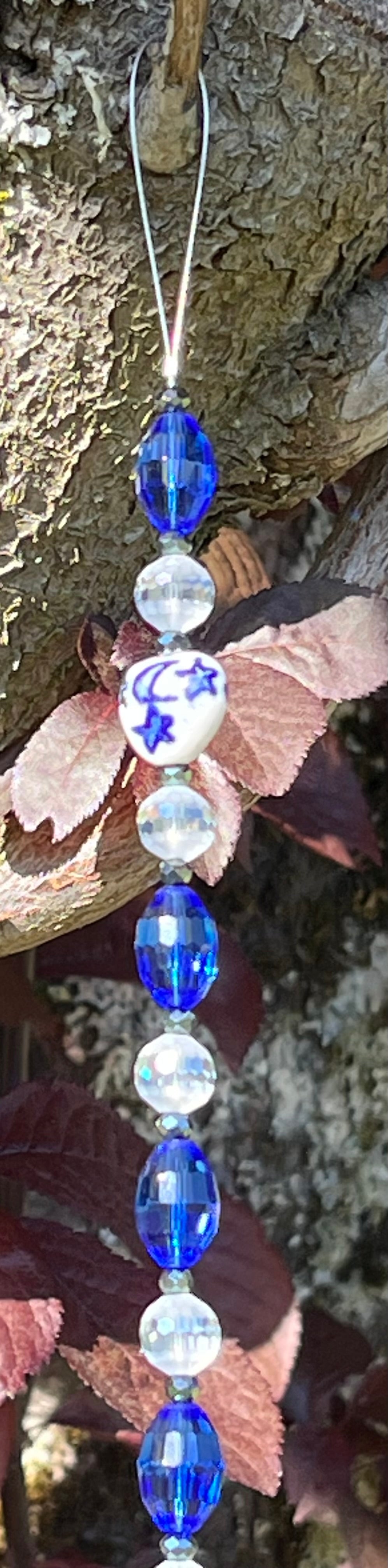 Blue, Dark Gray and Disco Ball Suncatcher