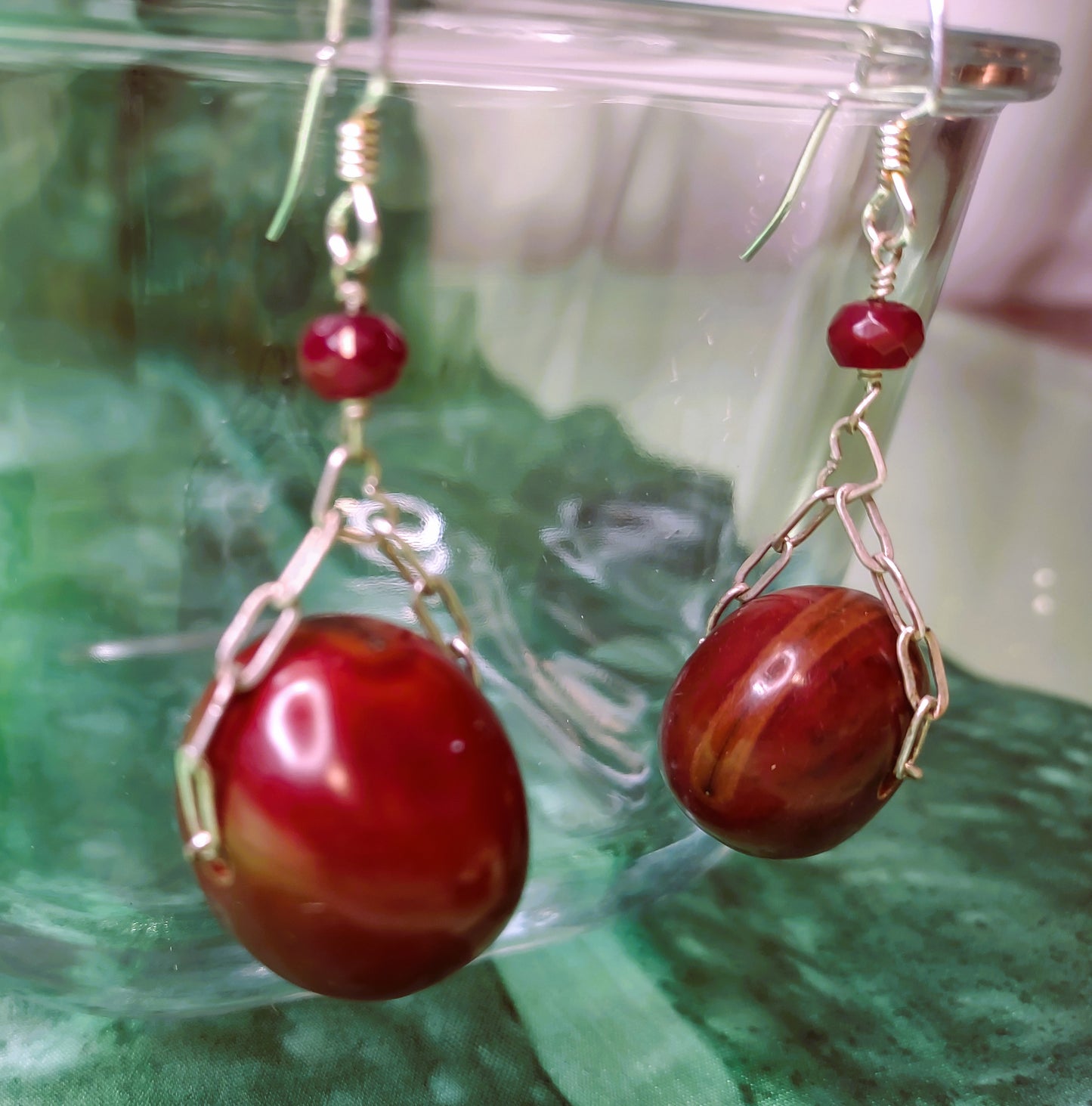 Cranberry Chain Earrings