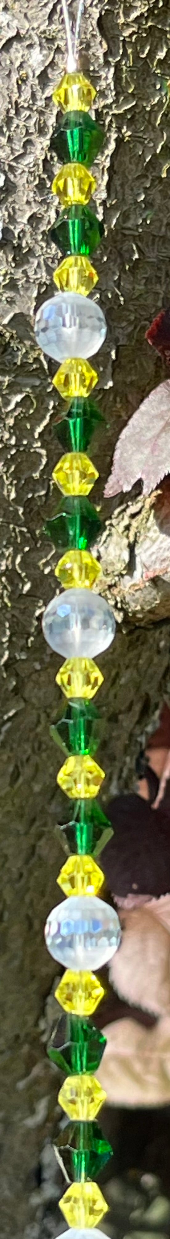 Green & Yellow Glass Beads and Cute Yellow Duck Suncatcher