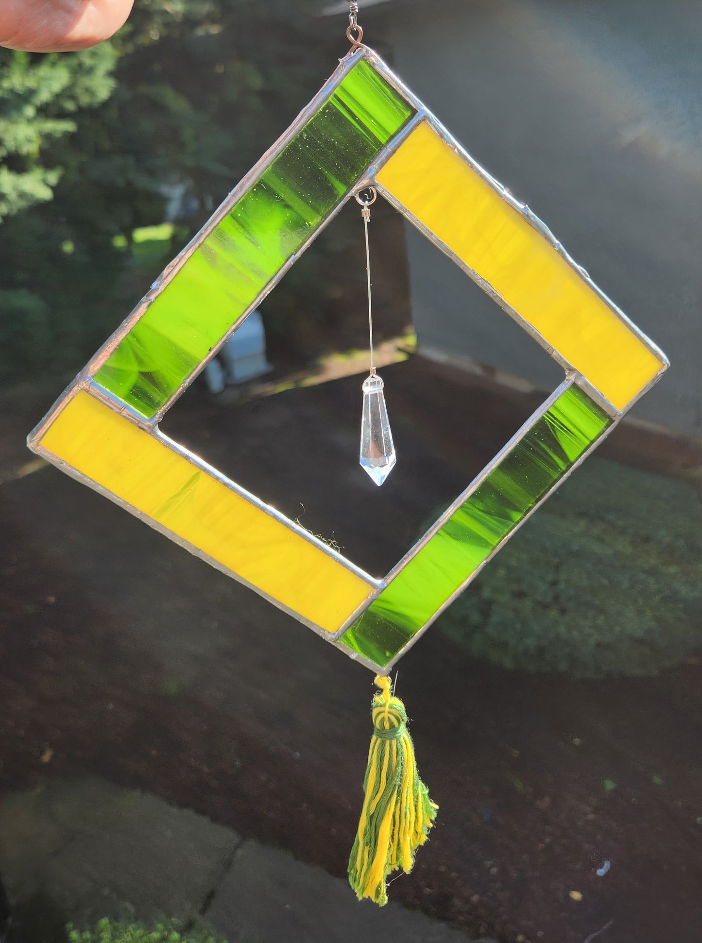 Yellow & Green Stained Glass Suncatcher