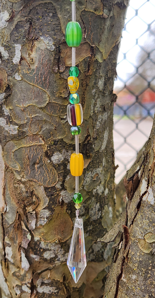 Thin Mint Green and Orange Suncatcher