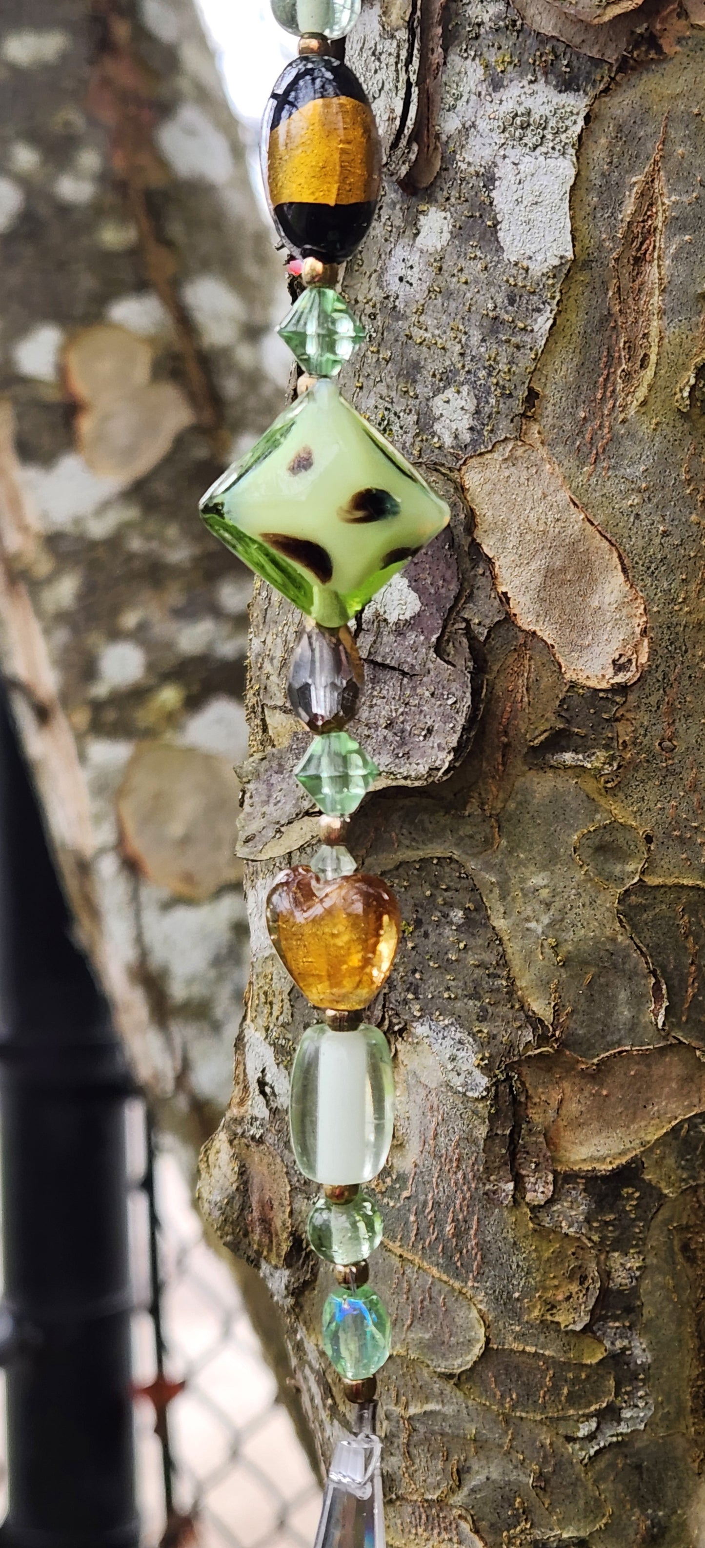 Bright Green & Bronze Suncatcher
