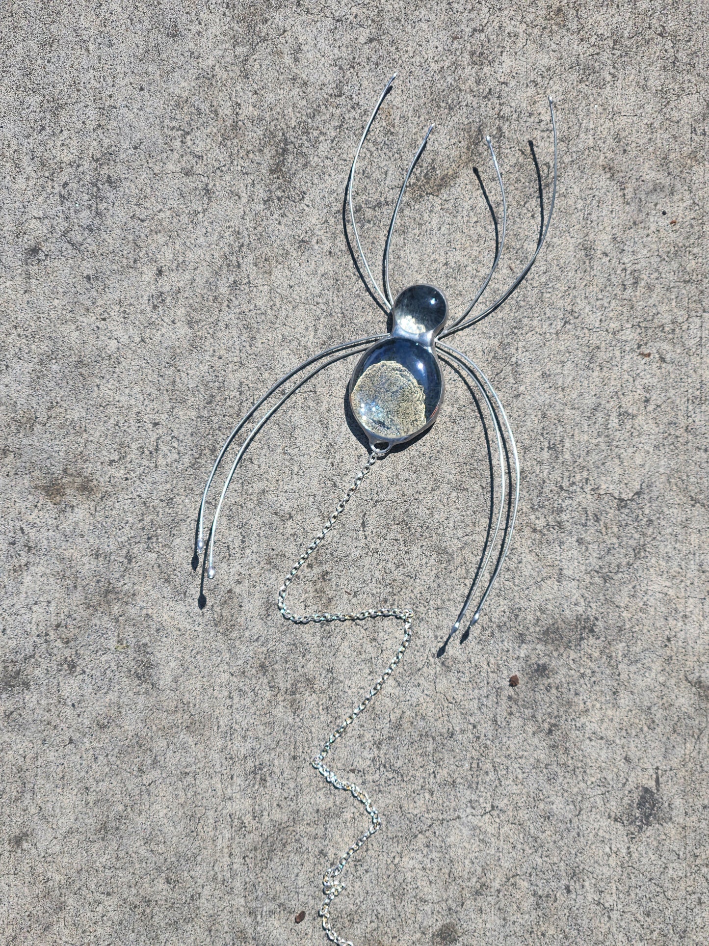Hanging Clear Stained Glass Spider