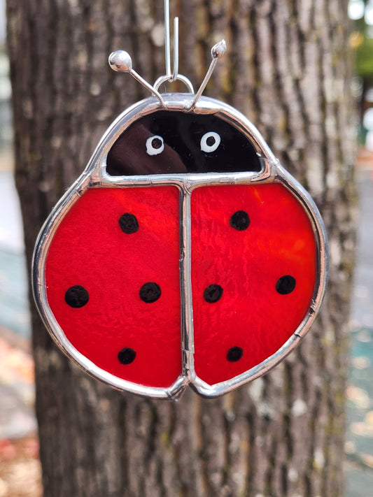 Small Hanging Stained Glass Ladybug