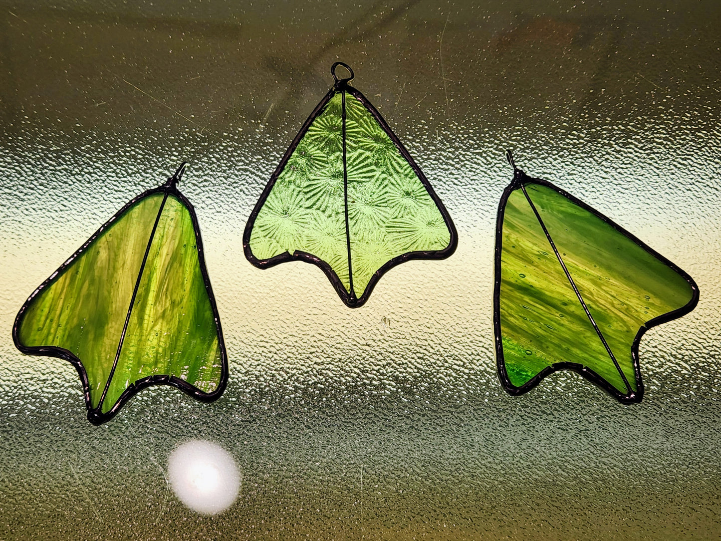Green Stained Glass Duck Footprint
