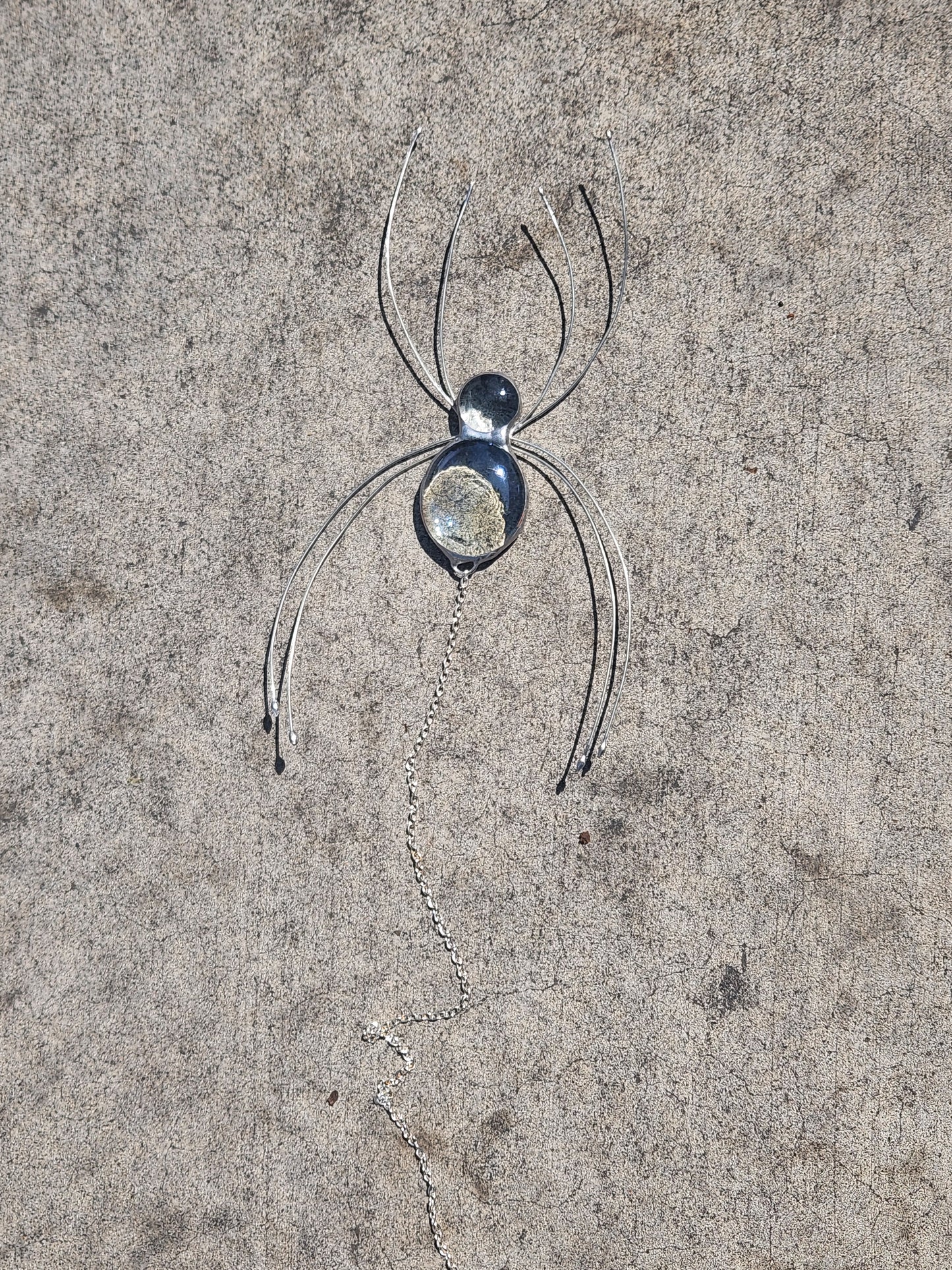 Hanging Clear Stained Glass Spider