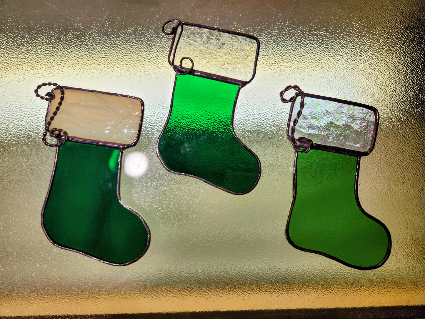 Stained Glass Christmas Stocking Ornament