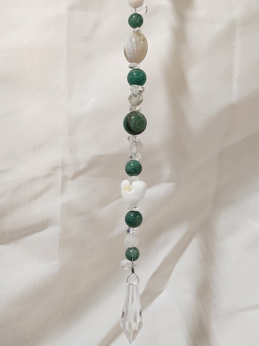 Forest Green, White and Clear Suncatcher