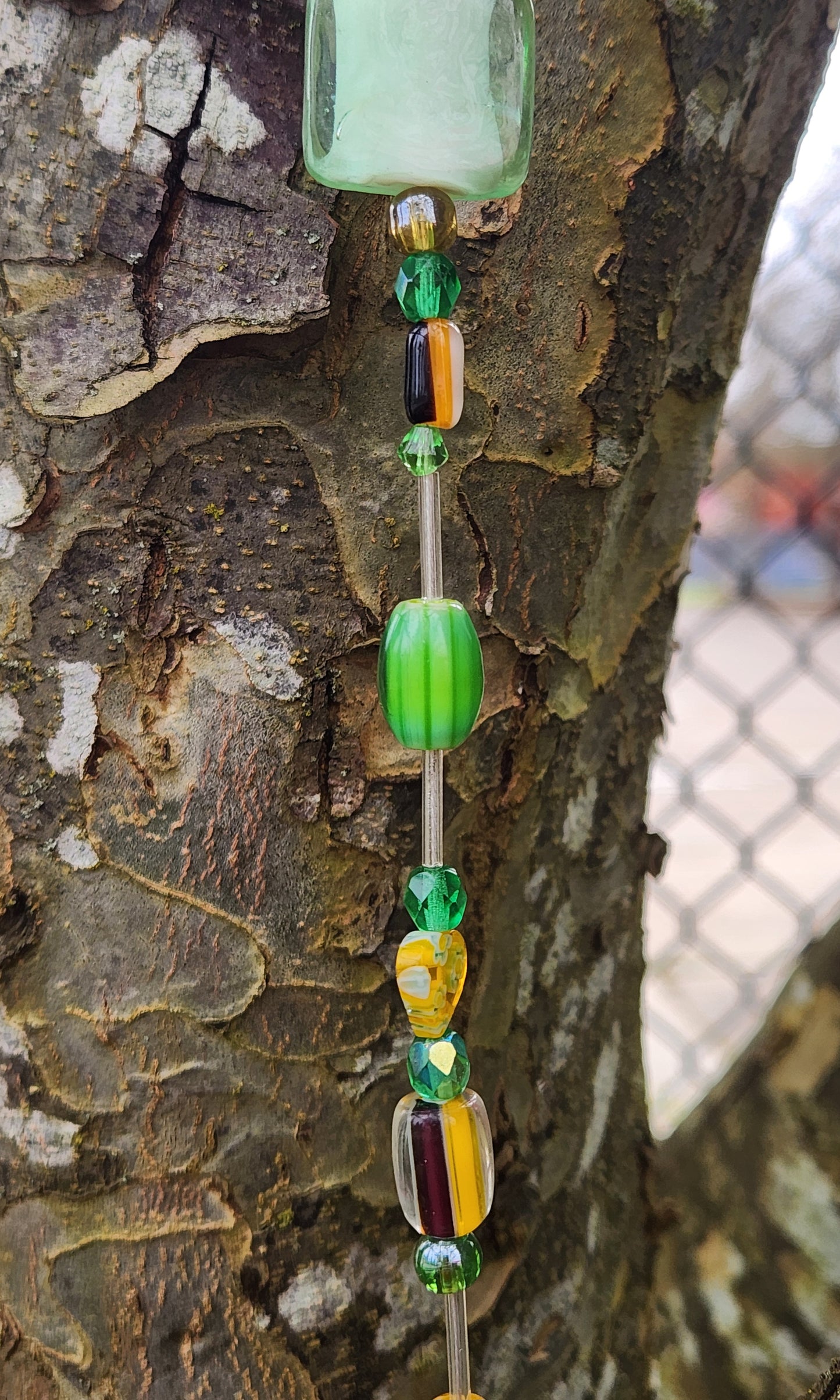 Thin Mint Green and Orange Suncatcher