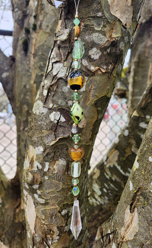 Bright Green & Bronze Suncatcher