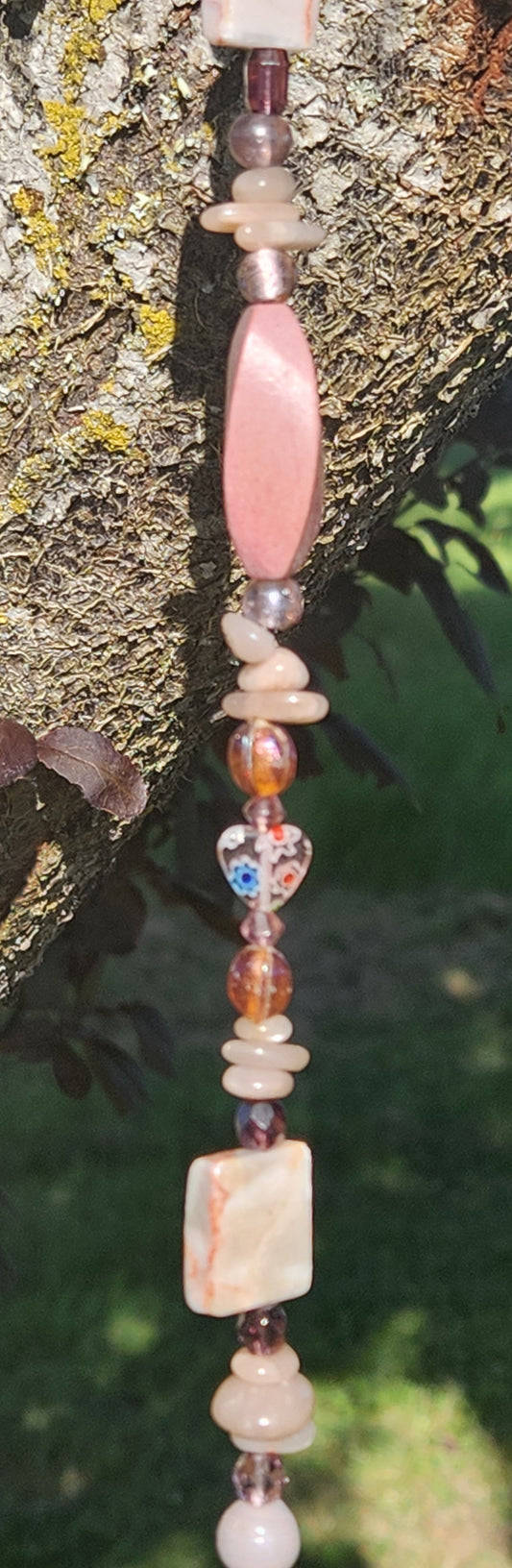 Peach Moonstone Suncatcher