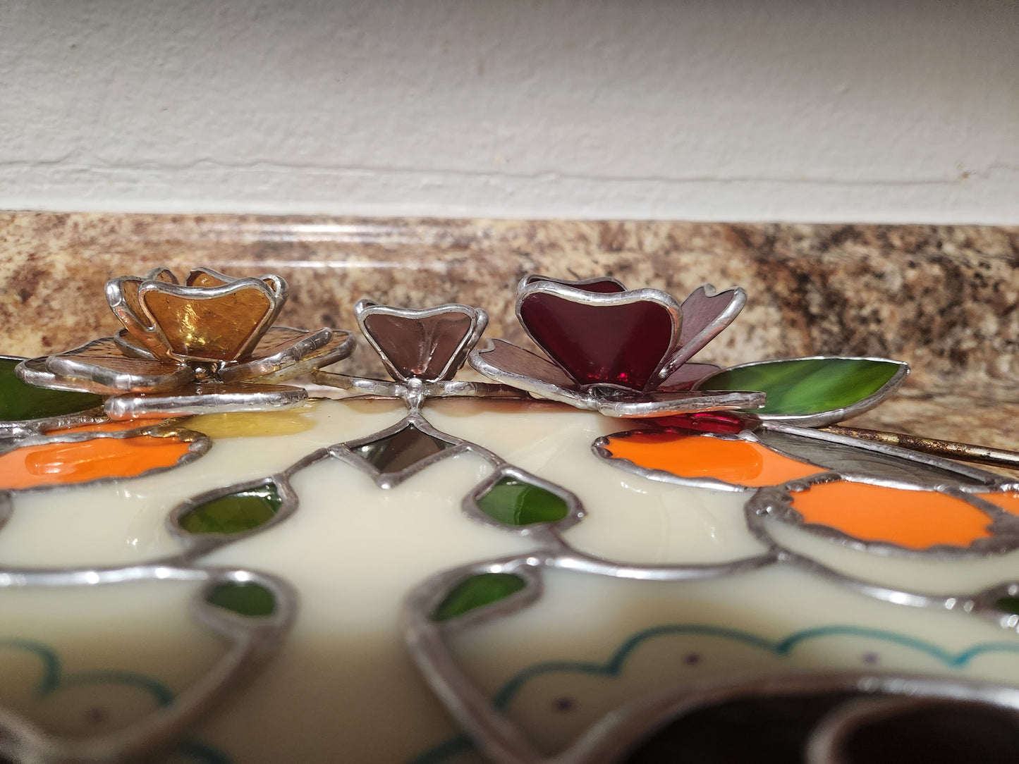 "Abuela" Día de los Muertos Sugar Skull Stained Glass Panel