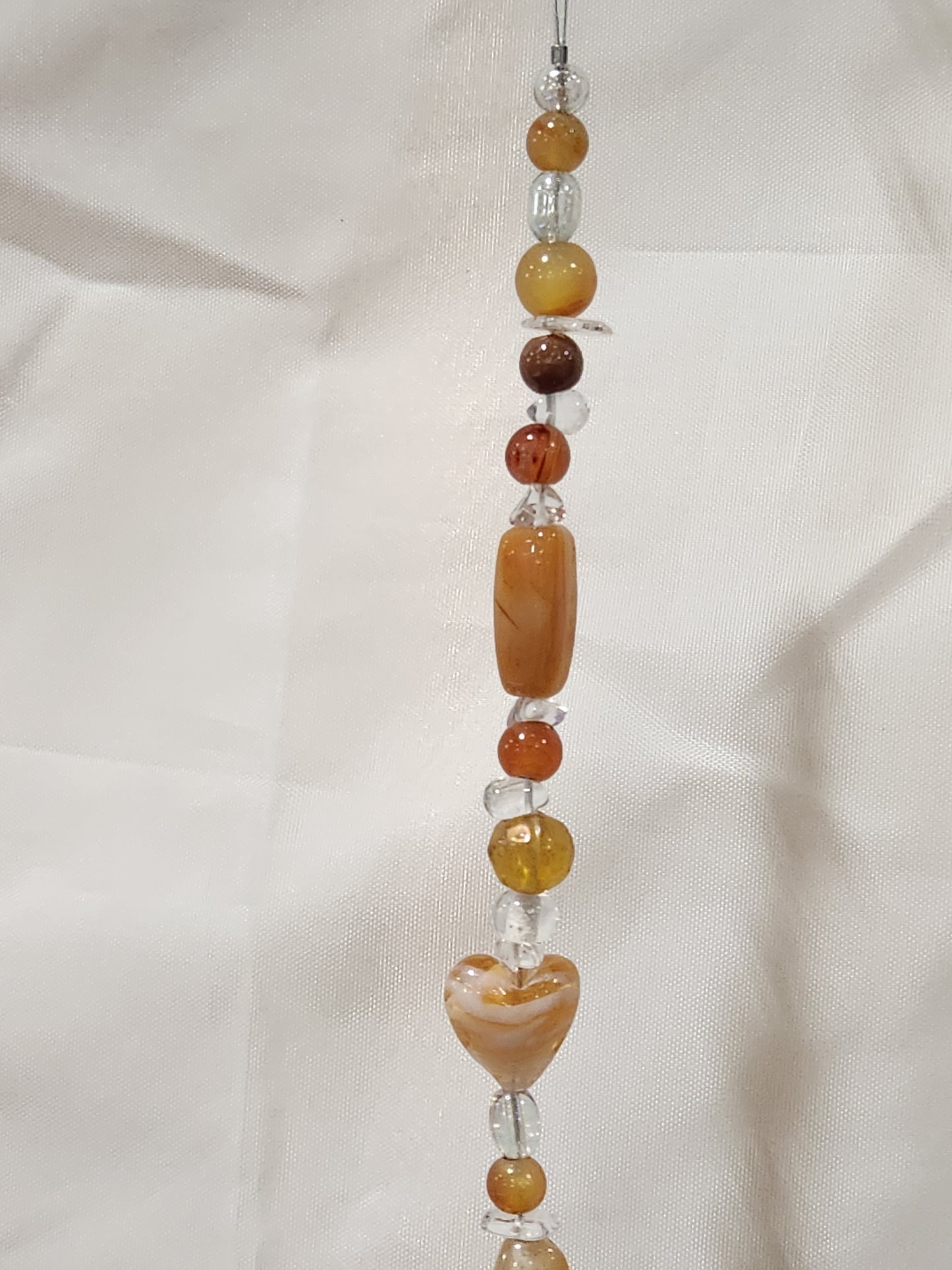 Peach, Clear & Tropical Monstera Suncatcher