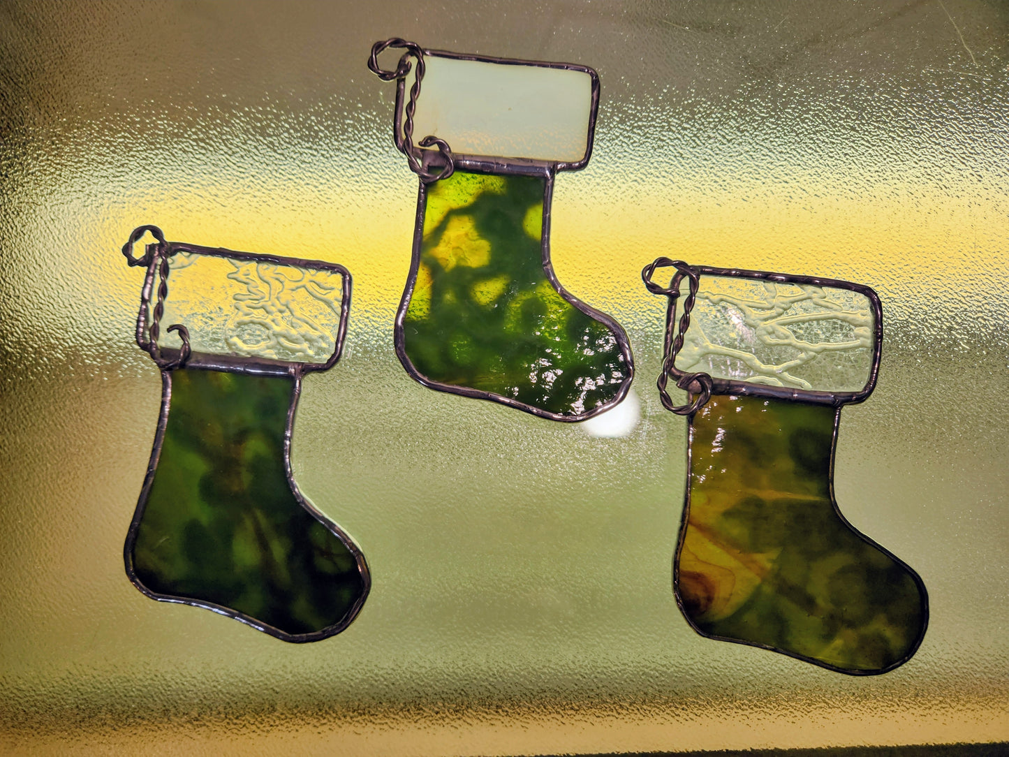 Stained Glass Christmas Stocking Ornament