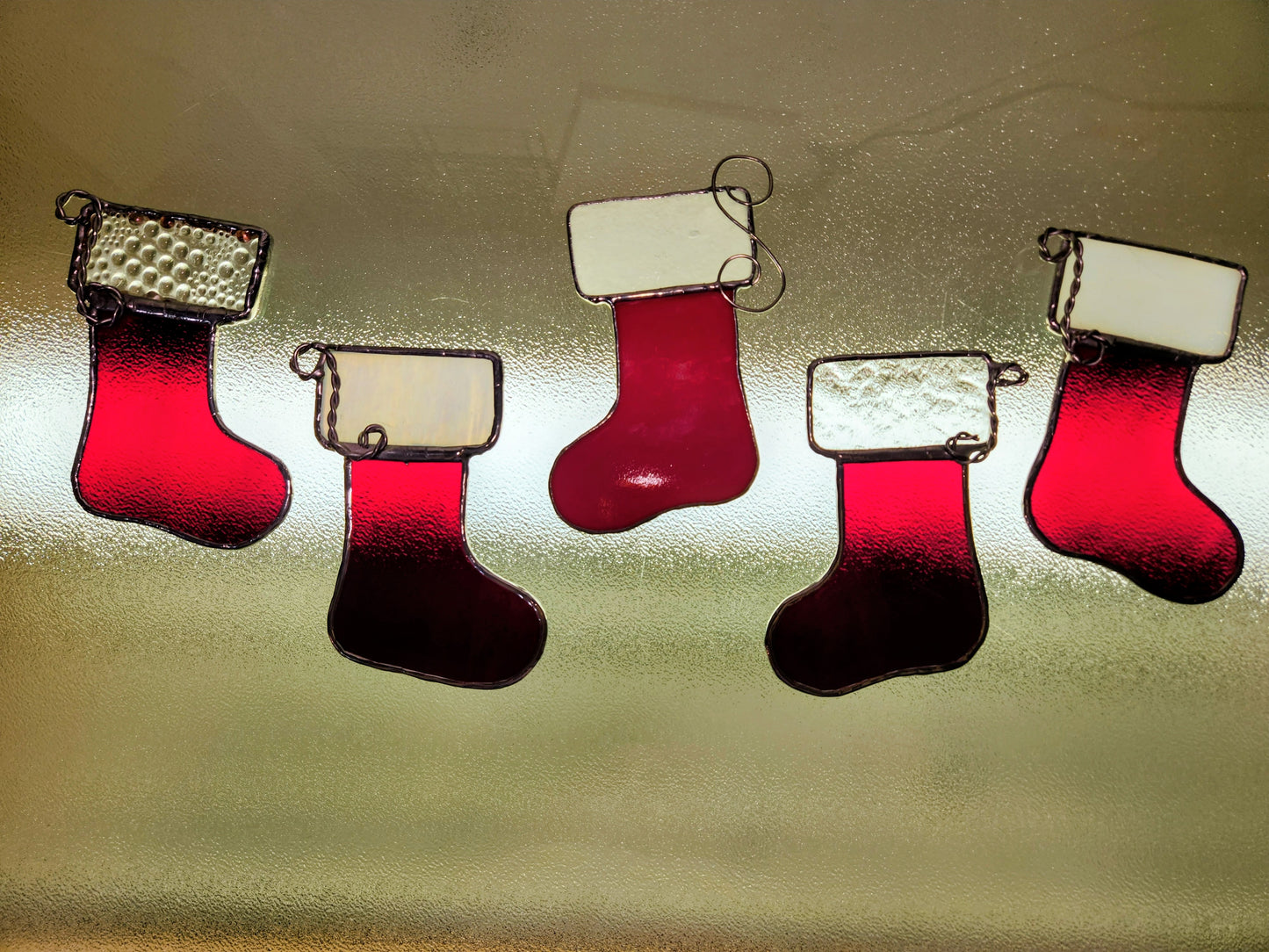 Stained Glass Christmas Stocking Ornament