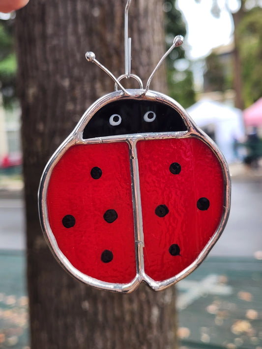 Small Hanging Stained Glass Ladybug