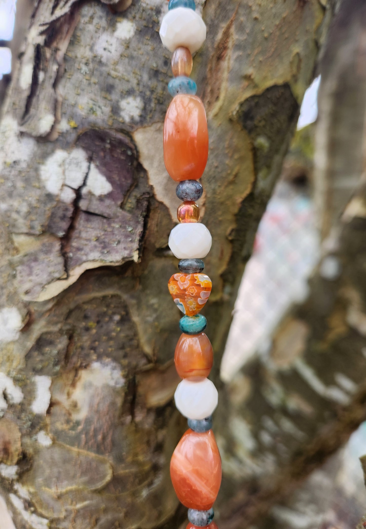 Orange, White & Aqua Suncatcher