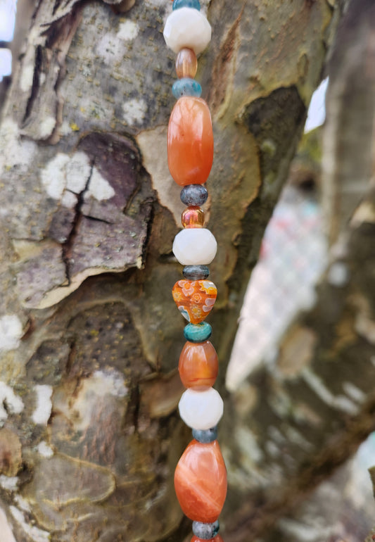 Orange, White & Aqua Suncatcher