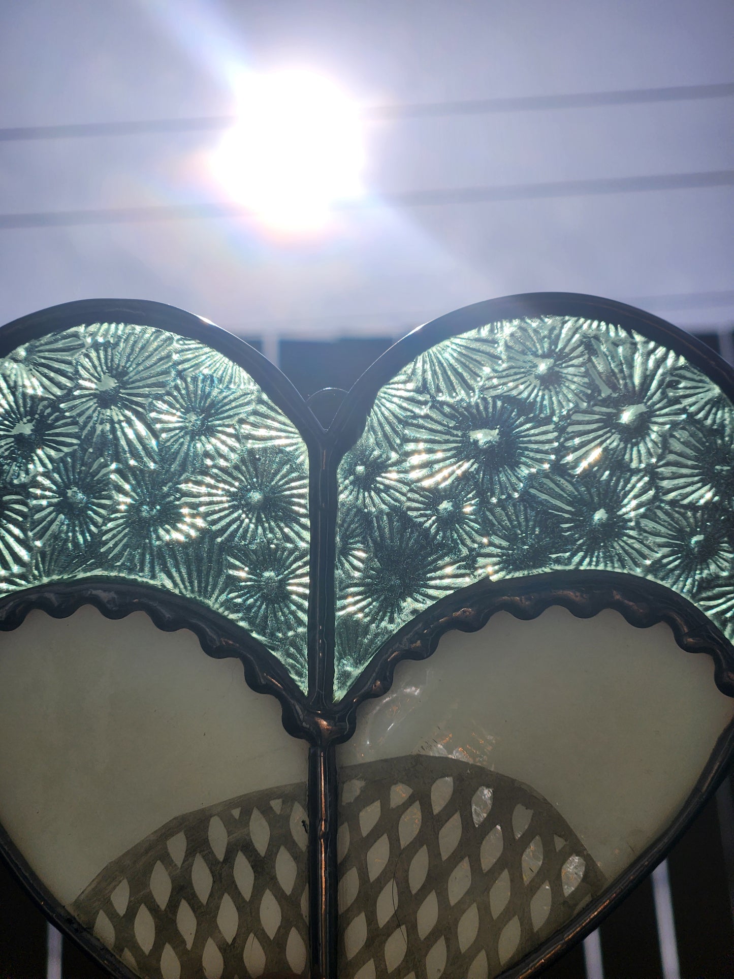 Green Florentine Stained Glass Heart Shaped Booty