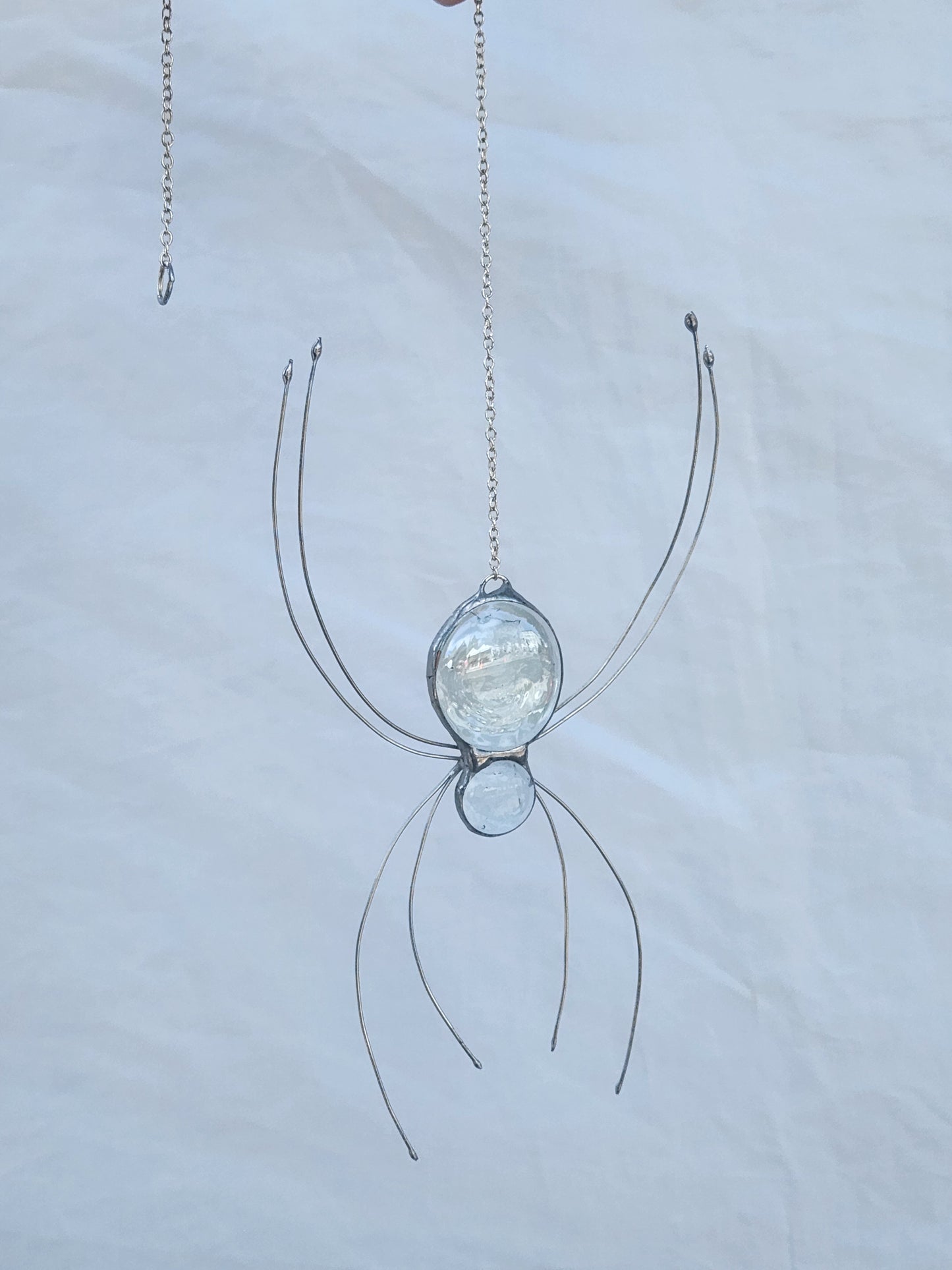 Hanging Clear Stained Glass Spider