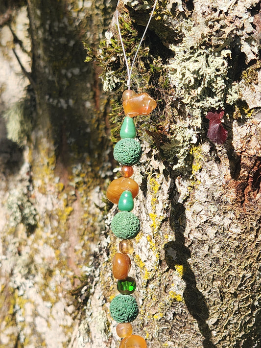 Mossy Green & Amber Suncatcher