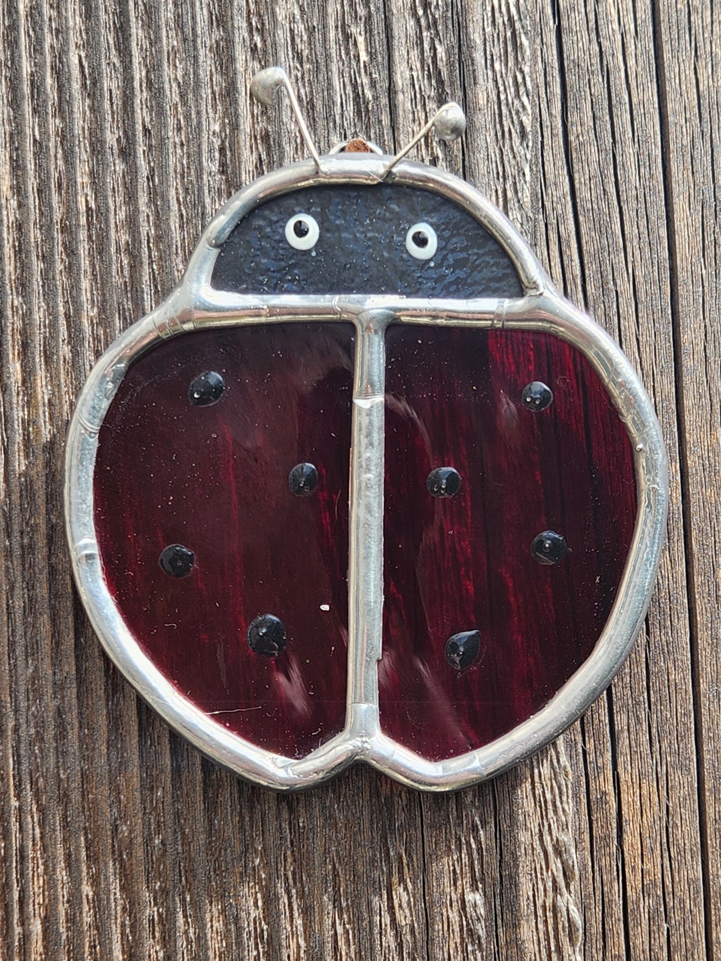 Small Hanging Red Waterglass Stained Glass Ladybug