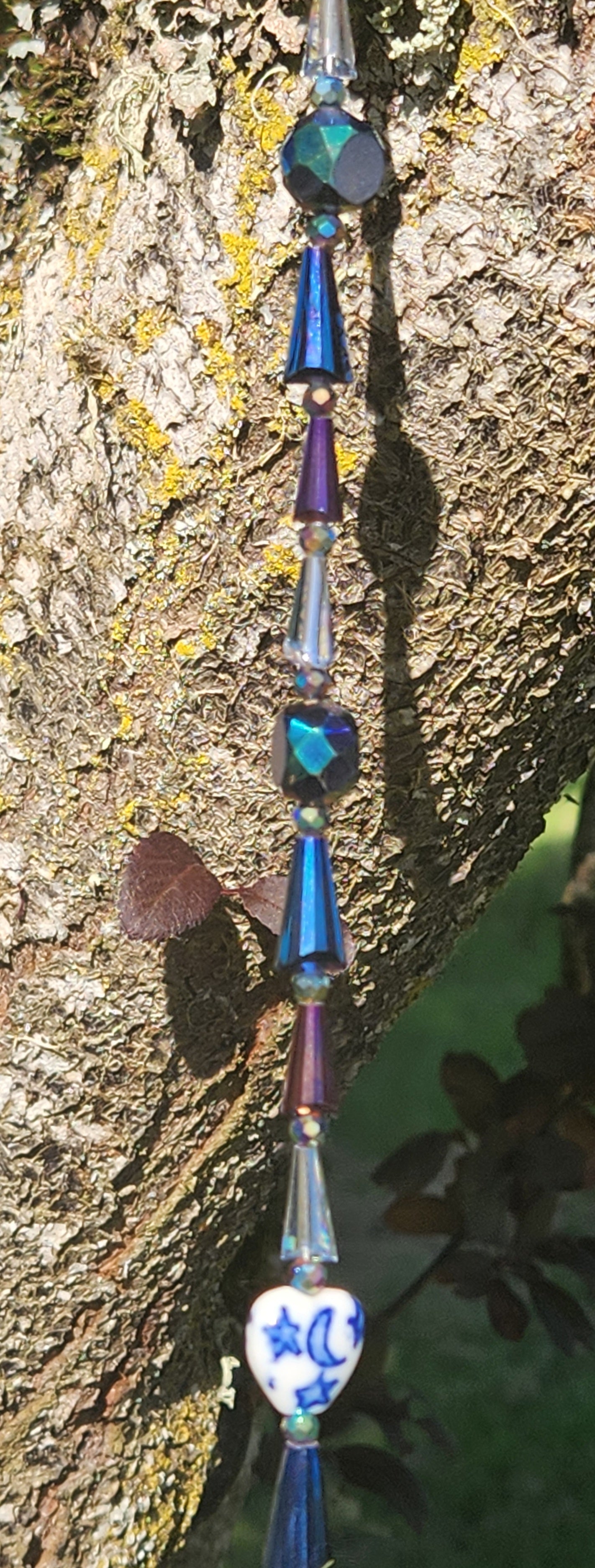 Jewel Tone Pyramid Beads Suncatcher
