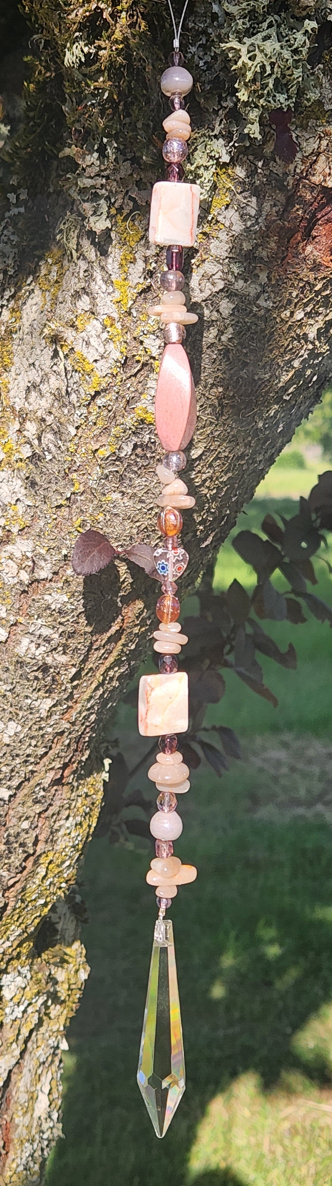Peach Moonstone Suncatcher