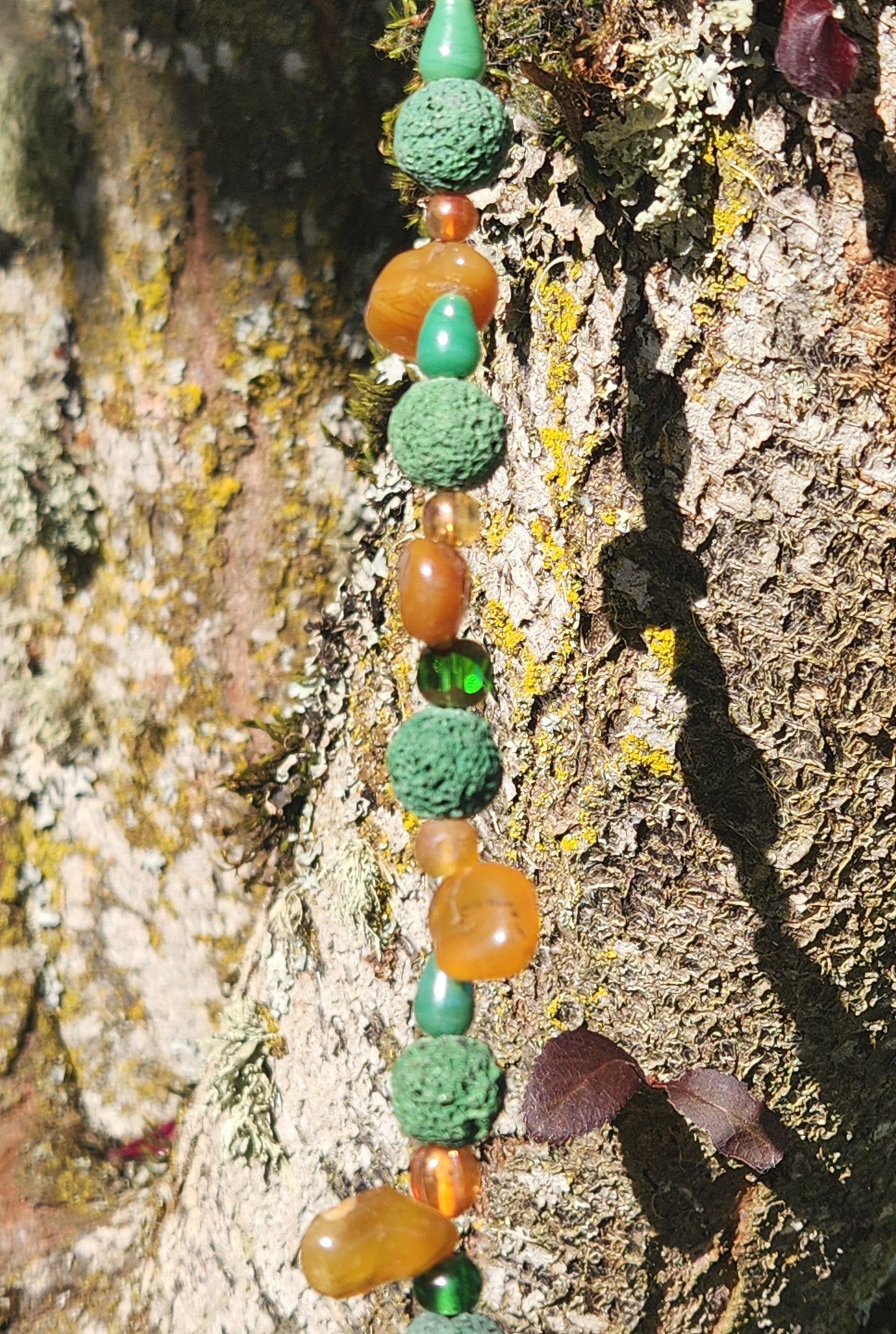 Mossy Green & Amber Suncatcher