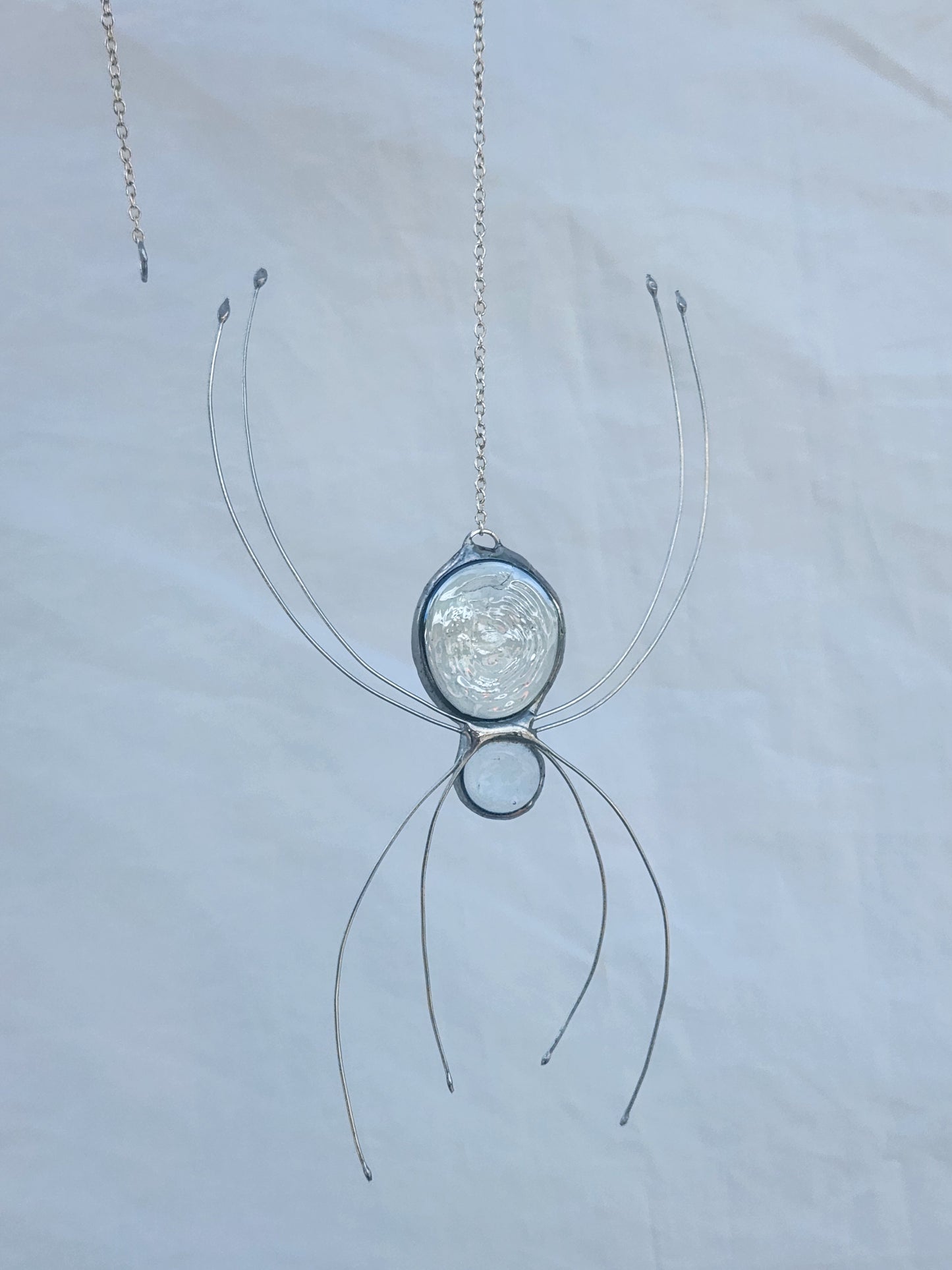 Hanging Clear Stained Glass Spider