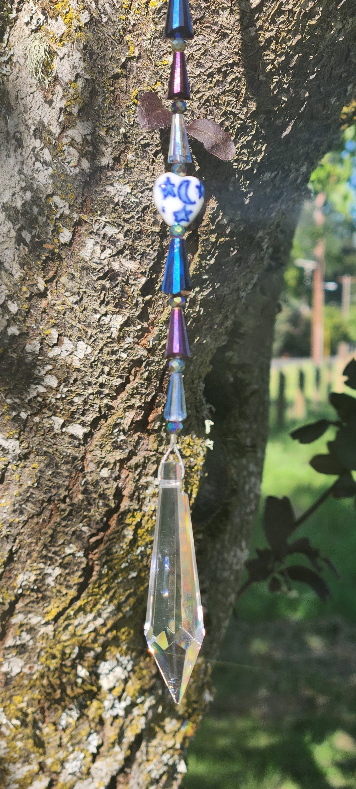 Jewel Tone Pyramid Beads Suncatcher