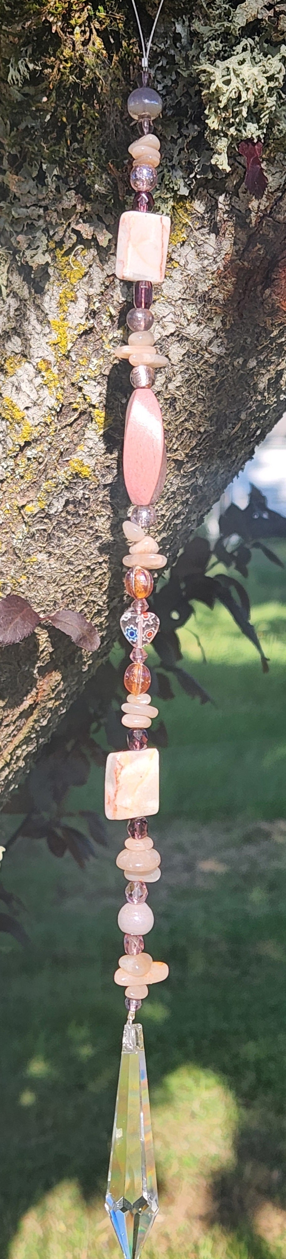 Peach Moonstone Suncatcher