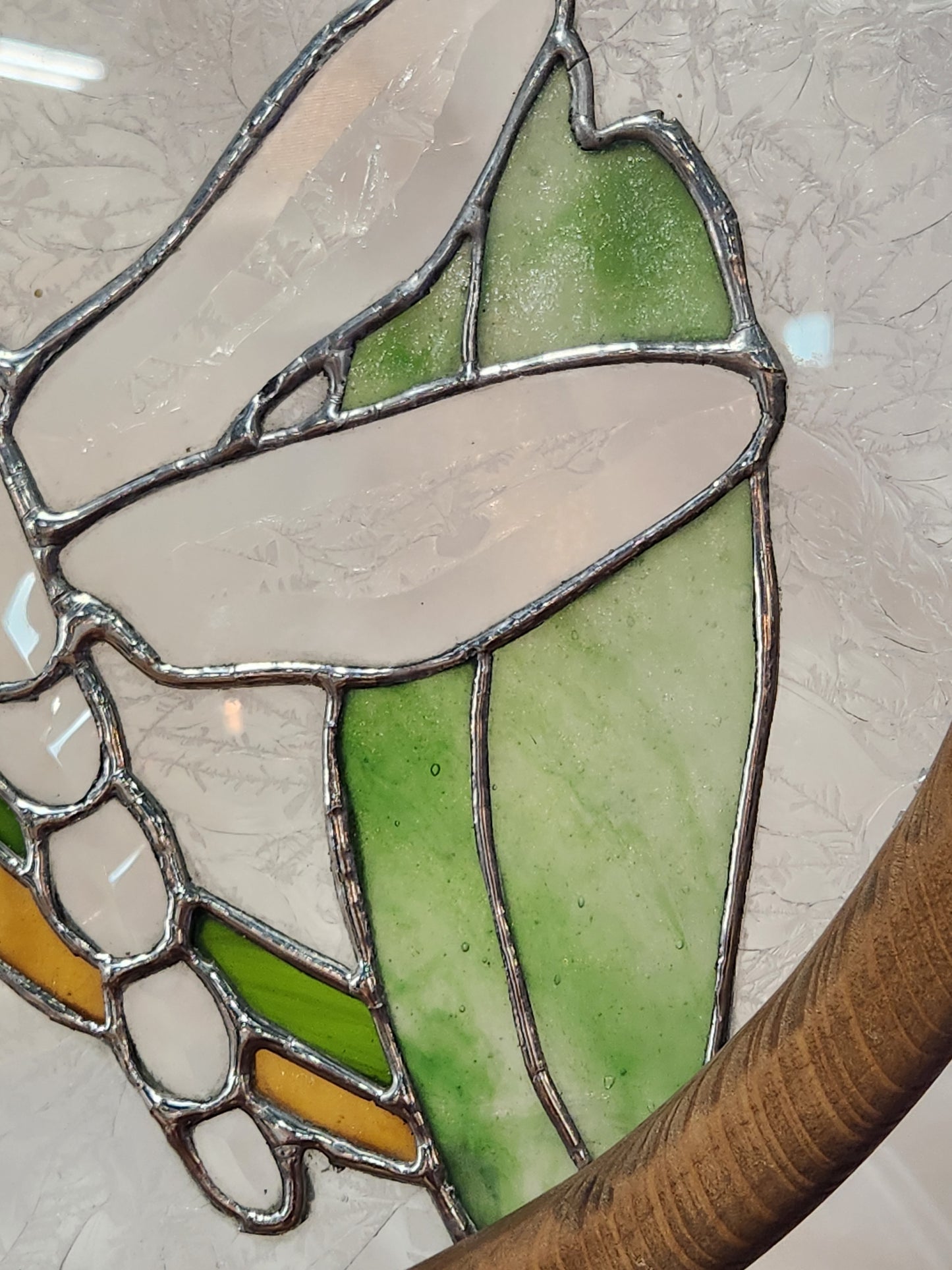 Dragonfly & Cattail Stained Glass Panel