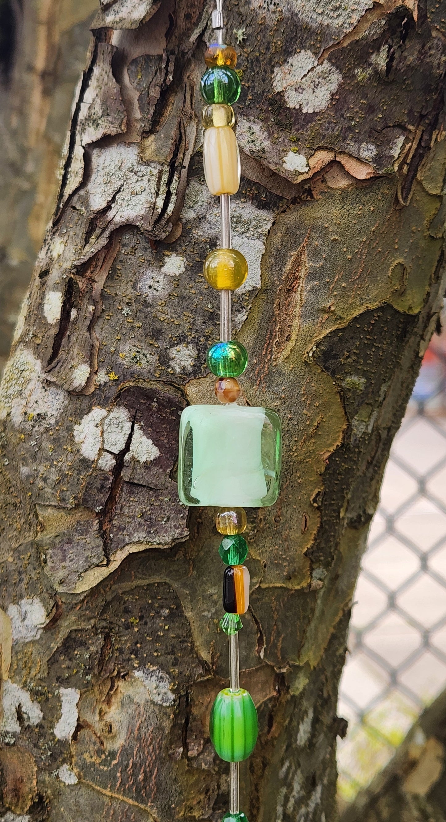 Thin Mint Green and Orange Suncatcher