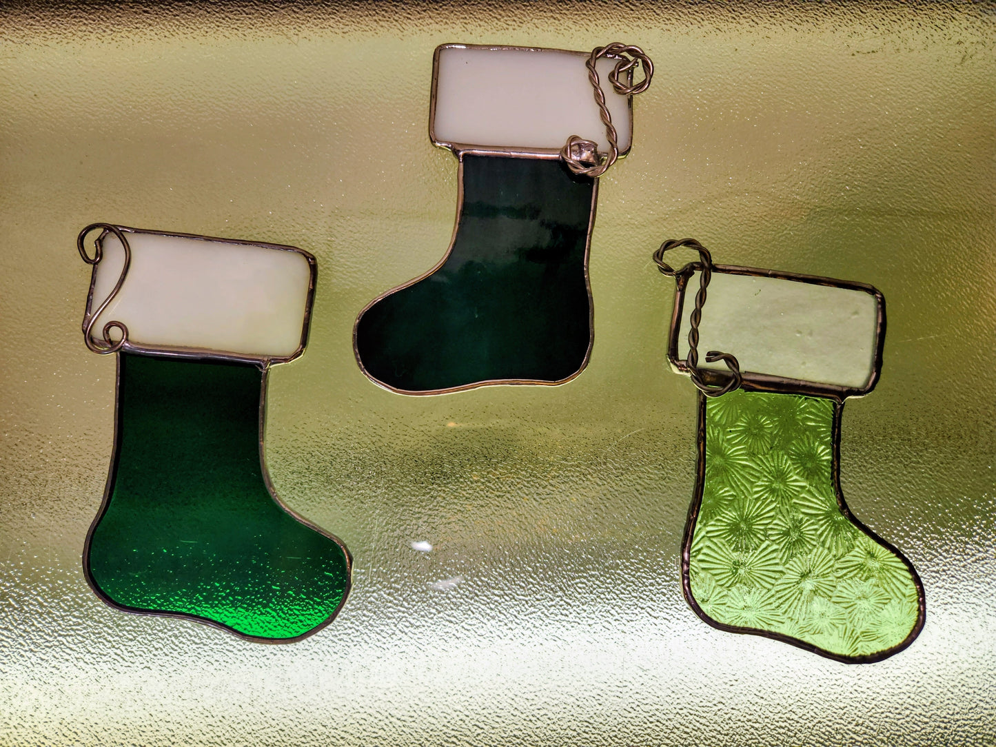 Stained Glass Christmas Stocking Ornament