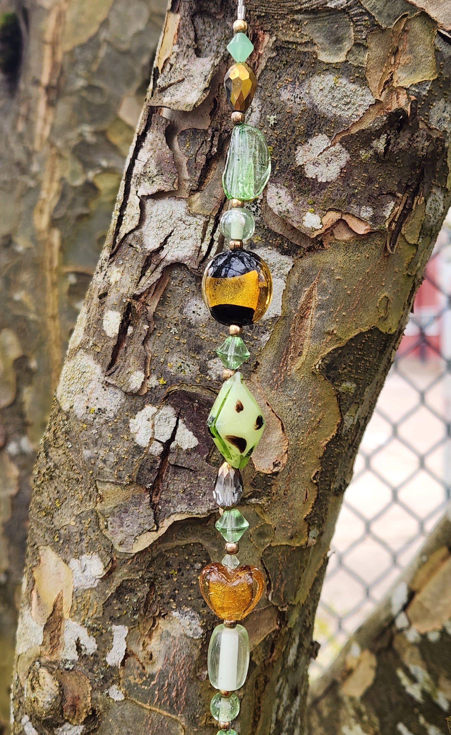 Bright Green & Bronze Suncatcher