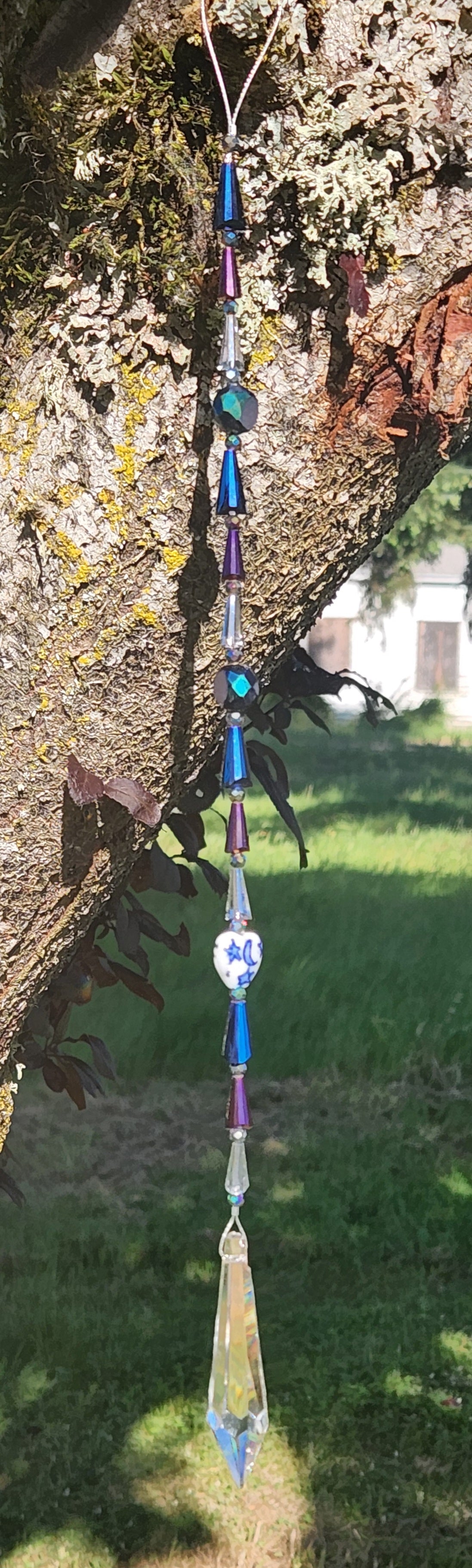 Jewel Tone Pyramid Beads Suncatcher