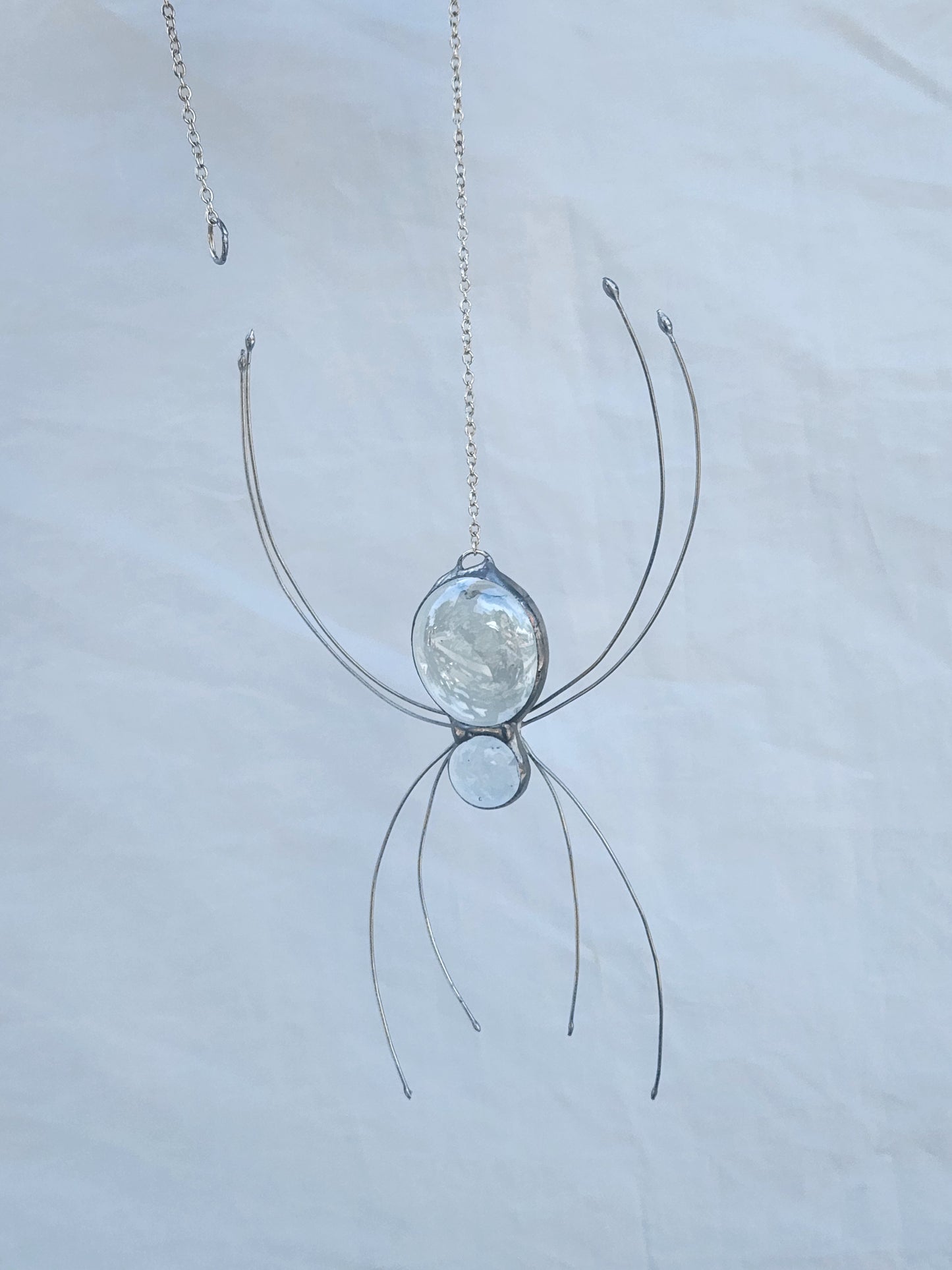 Hanging Clear Stained Glass Spider