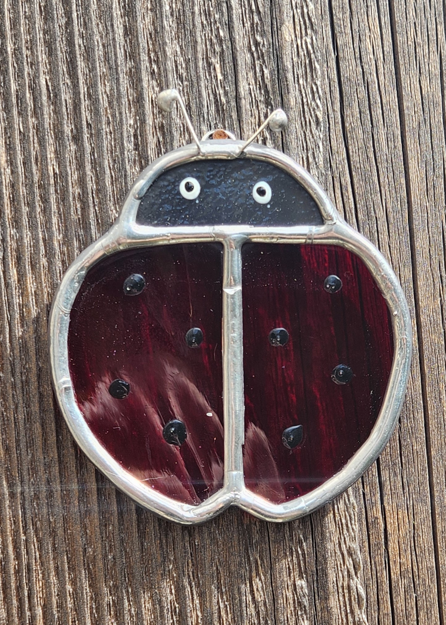 Small Hanging Red Waterglass Stained Glass Ladybug