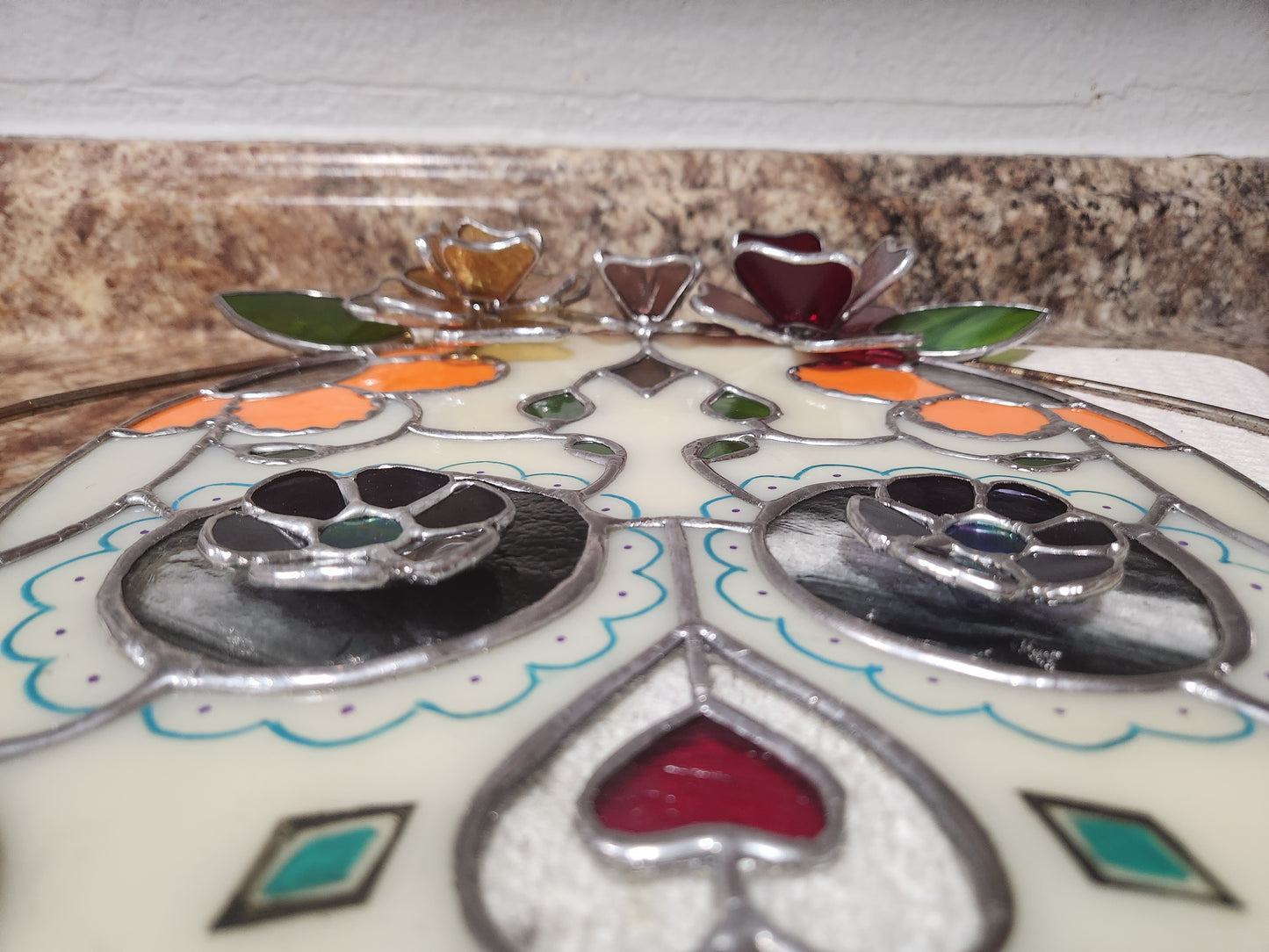 "Abuela" Día de los Muertos Sugar Skull Stained Glass Panel